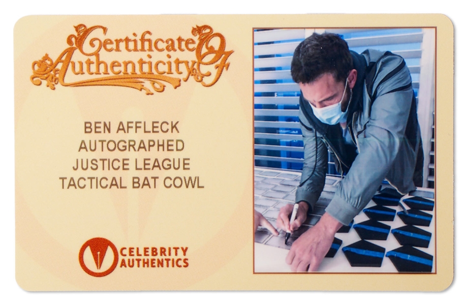 Ben Affleck Signed ''Batman'' Cowl Display