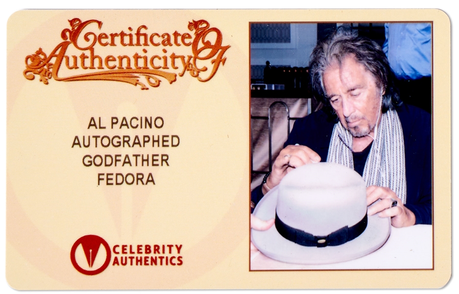 Al Pacino Signed ''Godfather'' Fedora