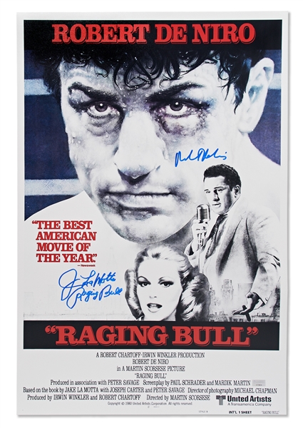 Robert DeNiro and Jake LaMotta Signed ''Raging Bull'' Movie Poster