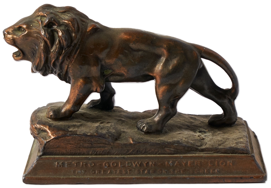 Vintage MGM Bronze Lion Paperweight, Circa 1930s