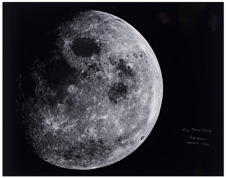 Frank Borman Signed 20'' x 16'' Photo of the Round Moon from Apollo 8