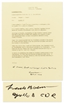 Frank Borman Signed Memo Describing the Presidential Contingency Plan for Apollo 13 -- Borman Writes, If Haise, Lovell and Swigert died on Apollo 13 -- With Novaspace COA