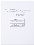 Frank Borman Signed Copy of the Apollo 8 Flight Plan, with His Christmas Message
