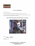 Large 20'' x 16'' Photo of Heath Ledger as The Joker, with Handwritten Reflections by Heath's Father -- ''...He galvanised the upcoming craziness...''