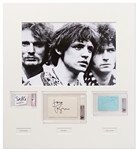 Huge 27.5 x 30 Signed Photo Display of the Rock Band Cream -- With PSA & Beckett Encapsulated Signatures of Eric Clapton, Jack Bruce & Ginger Baker