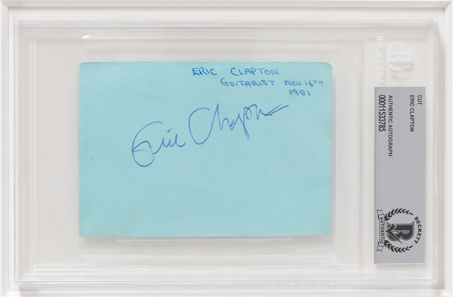 Huge 27.5'' x 30'' Signed Photo Display of the Rock Band Cream -- With PSA & Beckett Encapsulated Signatures of Eric Clapton, Jack Bruce & Ginger Baker