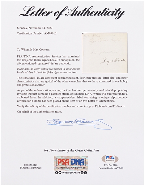 The Impeachment of President Andrew Johnson -- Includes Original Full Impeachment Trial Ticket Plus the Signatures of Johnson & Seven House Prosecutors