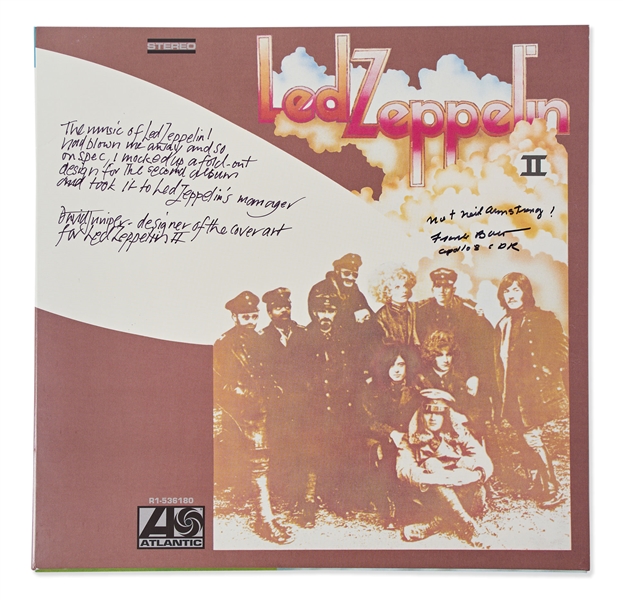 Led Zeppelin II Album Signed by Artist David Juniper & Frank Borman, the Apollo Astronaut Who's on the Cover Because Juniper Thought He Was Neil Armstrong -- Borman Writes ''Not Neil Armstrong!''