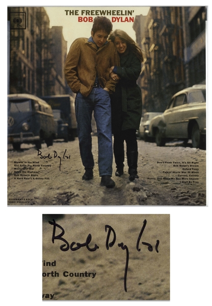 Bob Dylan Signed Album ''The Freewheelin' Bob Dylan'' -- With a COA From Dylan's Manager, Jeff Rosen