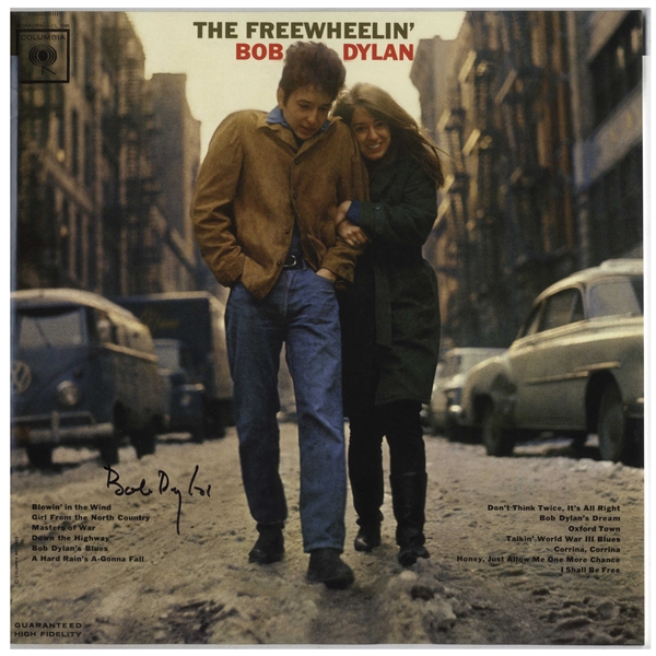 Bob Dylan Signed Album ''The Freewheelin' Bob Dylan'' -- With a COA From Dylan's Manager, Jeff Rosen