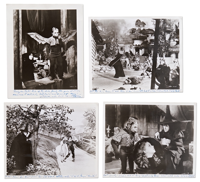 Lot of Four 8 x 10 MGM Publicity Stills for Wizard of Oz Signed by Margaret Hamilton, aka The Wicked Witch of the West