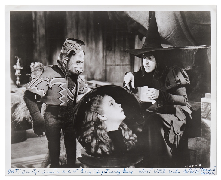 Lot of Four 8 x 10 MGM Publicity Stills for Wizard of Oz Signed by Margaret Hamilton, aka The Wicked Witch of the West