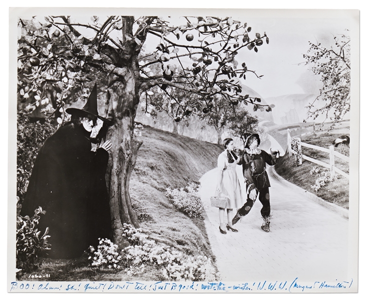 Lot of Four 8 x 10 MGM Publicity Stills for Wizard of Oz Signed by Margaret Hamilton, aka The Wicked Witch of the West