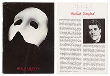 The Phantom of the Opera Signed Program from Her Majestys Theatre in London -- Signed by Four Original Cast Members Including Michael Crawford & Steve Barton