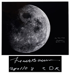 Frank Borman Signed 20 x 16 Photo of the Round Moon from Apollo 8