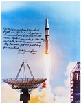 Walter Cunningham Signed 16 x 20 Photo of the Apollo 7 Liftoff -- ...our first step to the Moon...