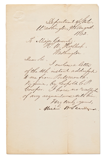 Signatures of President Abraham Lincoln's Cabinet -- All Seven Signed During the Civil War as Cabinet Secretaries