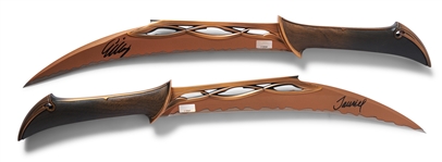 Evangeline Lilly Signed Set of Daggers, Tauriel's Weapons in ''The Hobbit'' Franchise