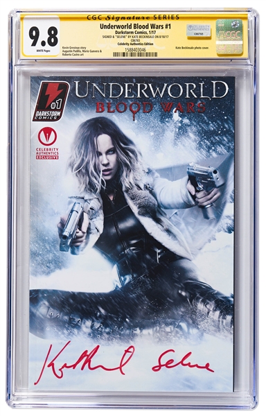 Kate Beckinsale Signed ''Underworld Blood Wars'' Comic Book #1 -- Encapsulated & Graded 9.8 by CGC