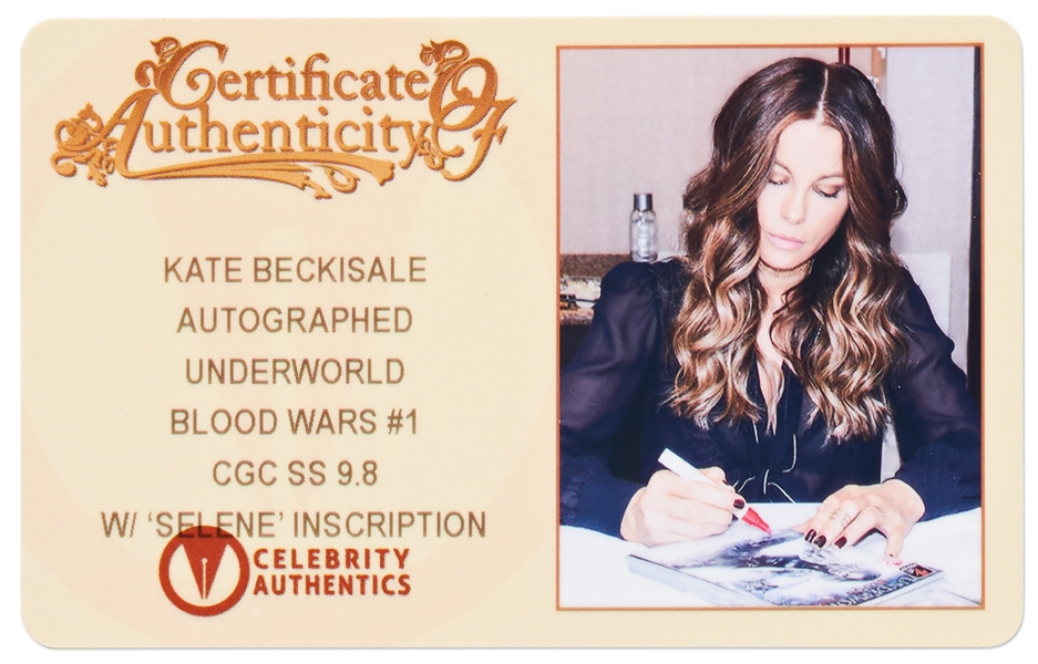 Kate Beckinsale Signed ''Underworld Blood Wars'' Comic Book #1 -- Encapsulated & Graded 9.8 by CGC