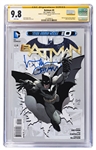 Val Kilmer Signed The New 52! #0 Comic Book Featuring Batman, with Kilmer Writing Batman After His Name -- CGC Encapsulated & Graded 9.8
