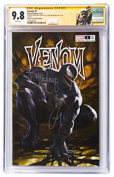 Tom Hardy & Todd McFarlane Signed ''Venom'' #1 Comic Book -- CGC Encapsulated & Graded 9.8