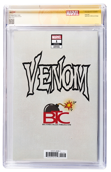 Tom Hardy & Todd McFarlane Signed ''Venom'' #1 Comic Book -- CGC Encapsulated & Graded 9.8