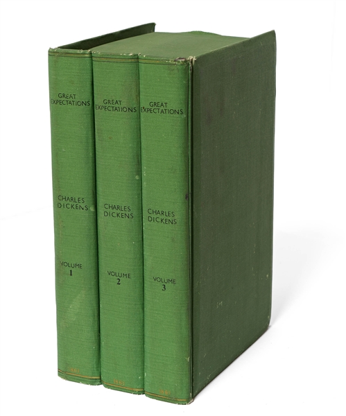 ''Great Expectations'' by Charles Dickens in Three Volumes, Published 1861 -- Scarce First Edition, First Impression for Vols. I and III, Third Impression for Vol. II