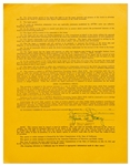 James Dean Signed AFTRA Agency Contract from February 1954 with Jane Deacy