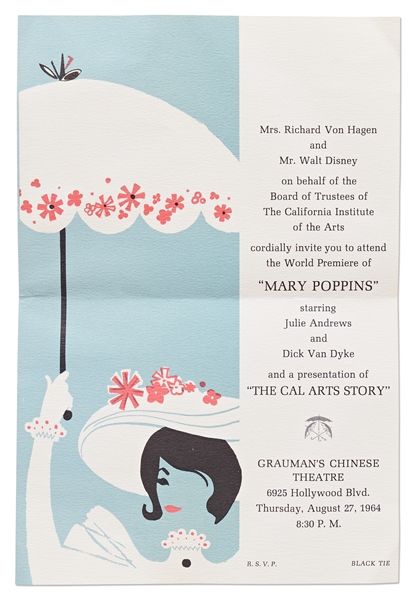 Invitation to the 1964 World Premiere of ''Mary Poppins''