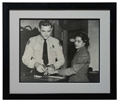 Rosa Parks Signed 10'' x 8'' Photo of Her Being Booked After Her Arrest -- With JSA COA