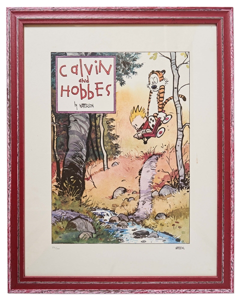 Bill Watterson Signed Limited Edition Lithograph of ''Calvin and Hobbes'' from 1992