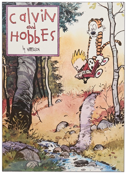 Bill Watterson Signed Limited Edition Lithograph of ''Calvin and Hobbes'' from 1992