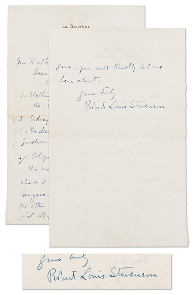 Robert Louis Stevenson Autograph Letter Signed from 1884 -- Stevenson Requests Four Books from a Bookseller