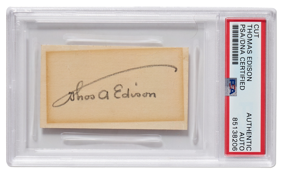 Thomas Edison's Umbrella Signature -- Encapsulated by PSA/DNA