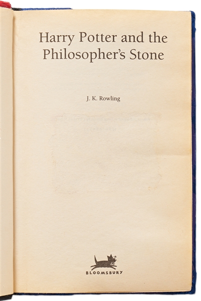 First Edition, First Printing Hardback of ''Harry Potter and the Philosopher's Stone'' by J.K. Rowling -- One of Only 500 Copies, the Book That Started It All