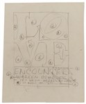 Robert Indiana Signed LOVE Sketch -- Indianas Draft for the Artwork Promoting the Encounter Exhibition at the Warren Benedek Gallery in 1973