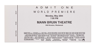 World Premiere Ticket to the First ''Mission: Impossible'' Film in 1996