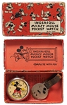 Disney Mickey Mouse Pocket Watch by Ingersoll, Circa 1930s with the Original Box