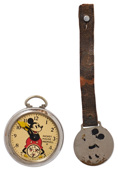 Disney Mickey Mouse Pocket Watch by Ingersoll, Circa 1930s with the Original Box