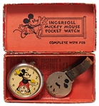 Disney Mickey Mouse Pocket Watch by Ingersoll, Circa 1930s with the Original Box