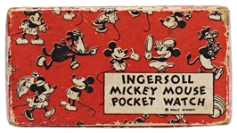Disney Mickey Mouse Pocket Watch by Ingersoll, Circa 1930s with the Original Box