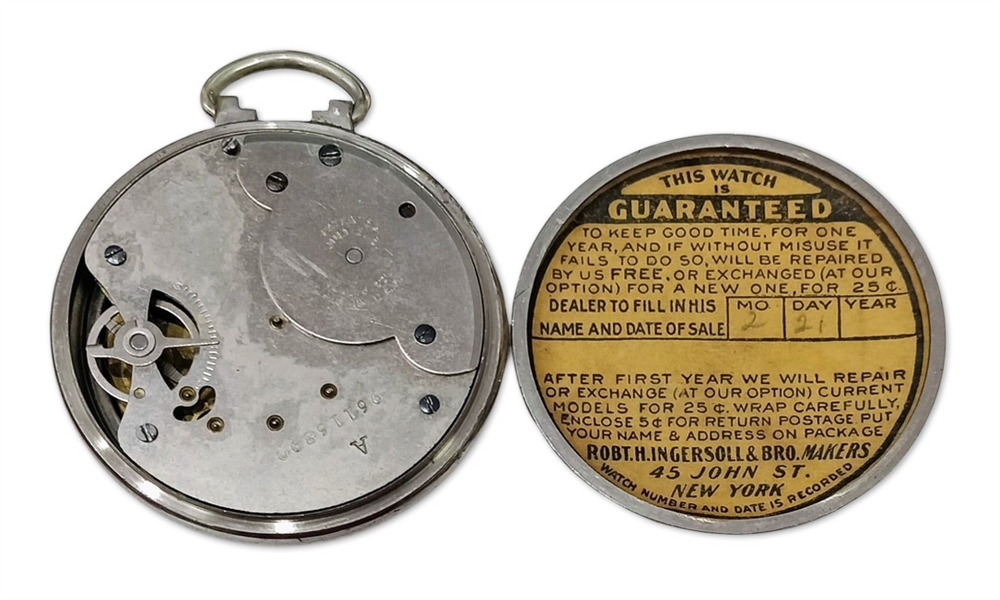 Disney Mickey Mouse Pocket Watch by Ingersoll, Circa 1930s with the Original Box