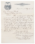 Morgan Bulkeley Letter Signed -- Bulkeley Was the First President of Baseball's National League, Inducted into the Baseball Hall of Fame in 1937