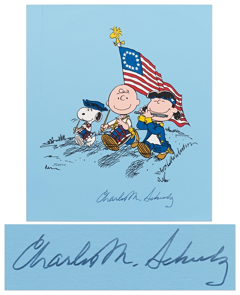 Charles Schulz Signed July 4th Celebration Print