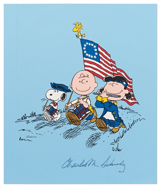 Charles Schulz Signed July 4th Celebration Print