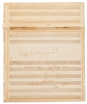 Leonard Bernstein Autograph Musical Quotation Signed for ''Glitter and Be Gay'' from ''Candide''