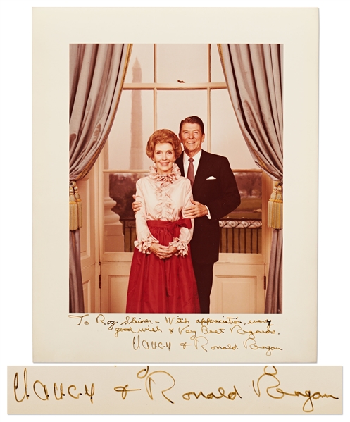 Ronald and Nancy Reagan Signed 8'' x 10'' Photo -- With Inscription in Ronald Reagan's Hand -- With JSA COA