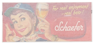 Marshall Dawson Miller Advertising Artwork for Schaefer Beer