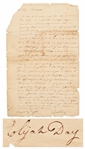 Elijah Day Autograph Letter Signed, Penned the Same Day that Shays Rebellion Began -- Day Begs Forgiveness from His Friend, a Tax Collector, for reproaching language and...Assaulting your Person